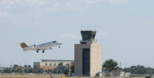 Aircraft Flying by FAA Control Tower