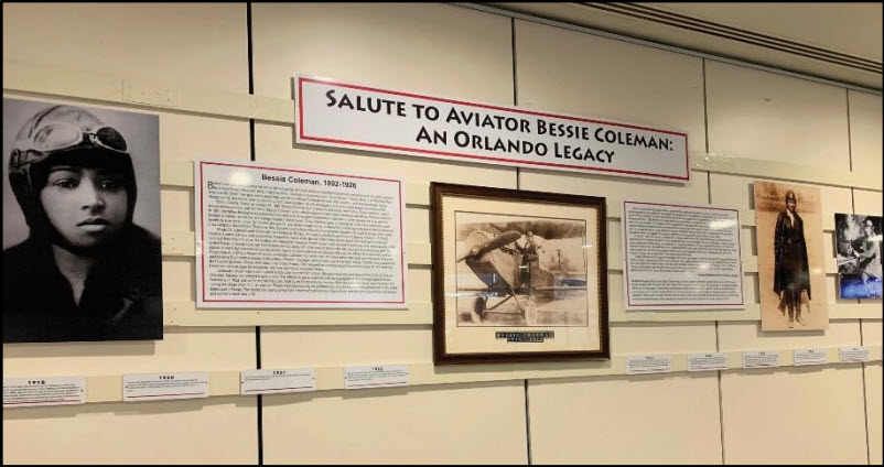 “Salute to Aviator Bessie Coleman: An Orlando Legacy” is on display through February at Orlando International Airport
