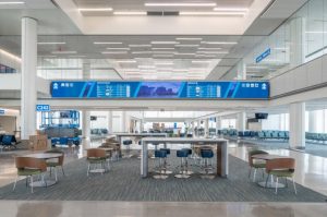 Construction 2022 – Arriving international passengers will be directed to a skybridge on the upper level of the concourse, which will take them to a new Federal Inspection Service facility.