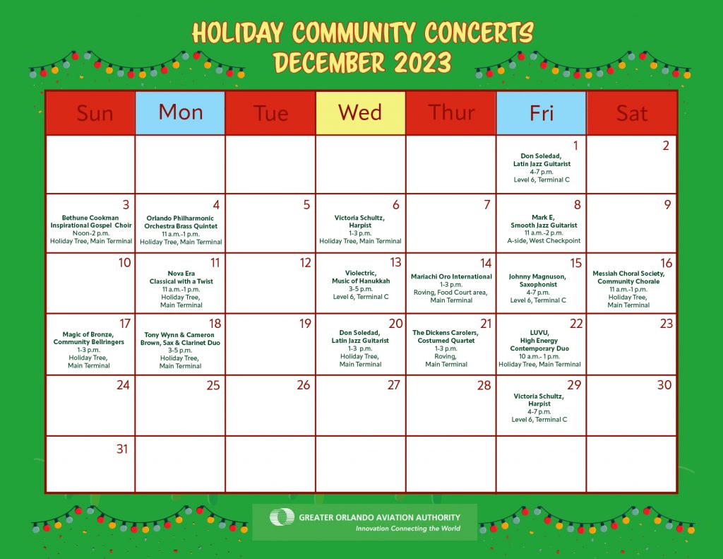 Holiday Concert Calendar
