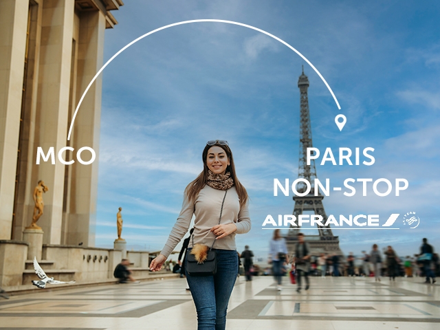 Fly Air France non-stop to Paris, France