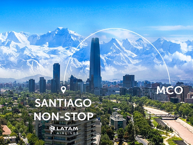 Fly LATAM non-stop to Santiago, Chile