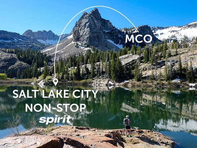 Fly Spirit non-stop to Salt Lake City, UT