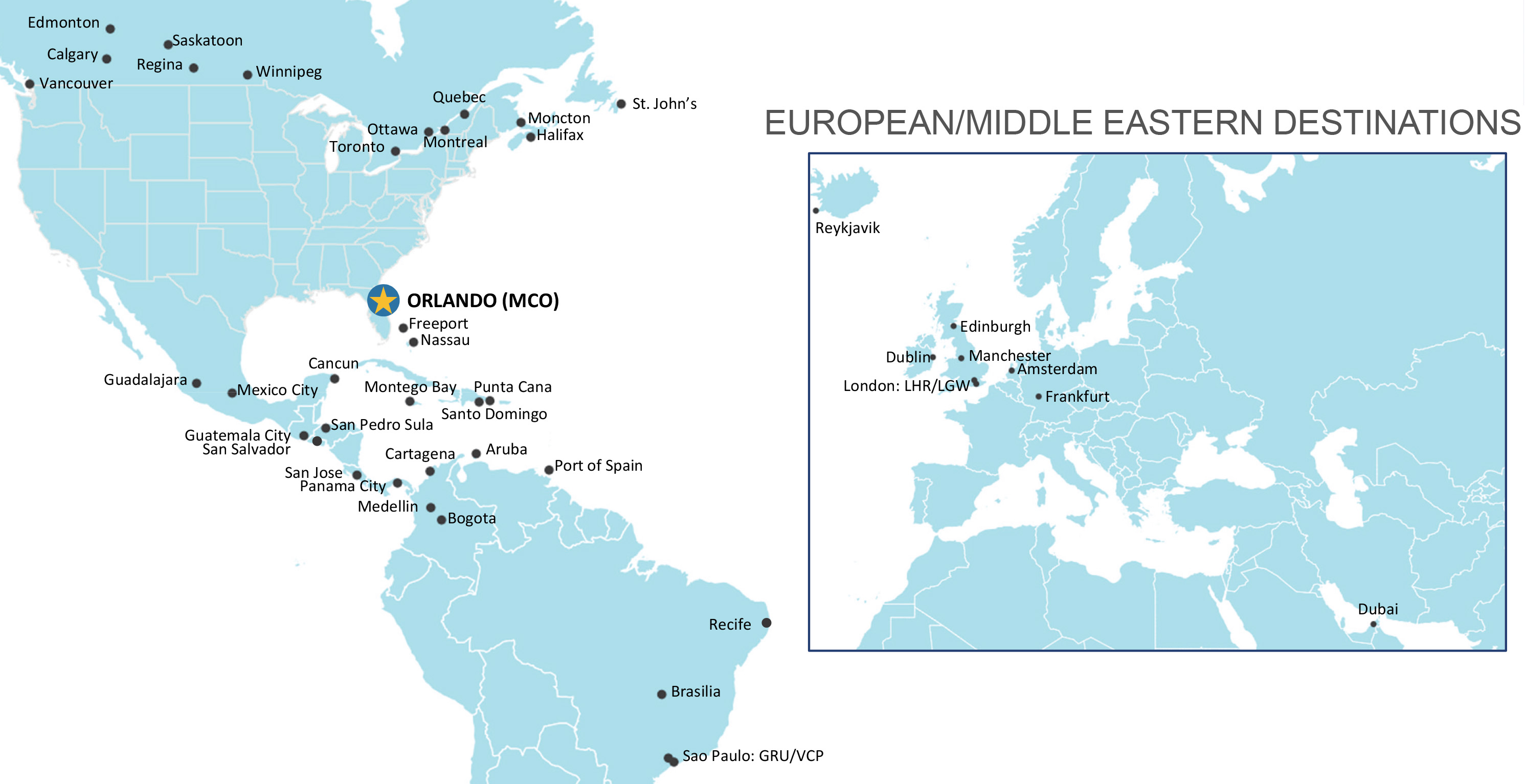 Emirates Destinations Map 2020/2021